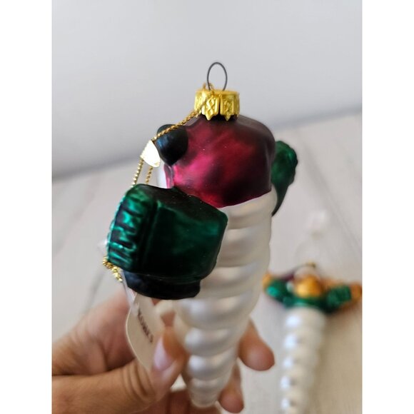 Kohls deer bear icicle ornament reindeer Xmas tree set lot - Picture 6 of 12